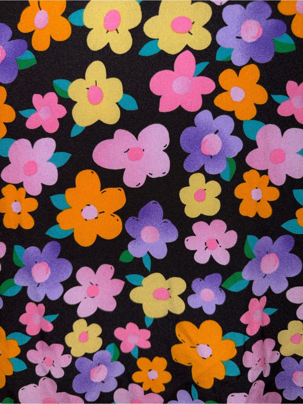 🌼EUC SHEIN "All Over Happy🙂Floral🌼 Wide Leg Jumpsuit w/Pockets🤗" Black🖤 Sz 2XL - Picture 10 of 12